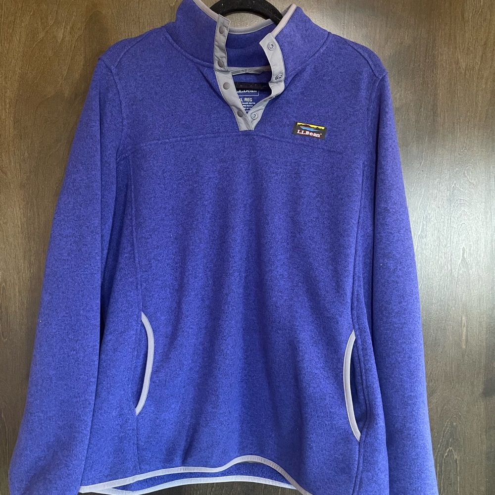 NWOT L.L. Bean Women's Bright Sapphire Sweater Fleece Pullover
